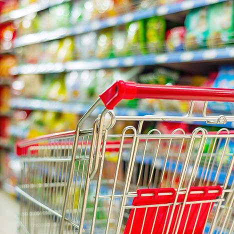 Shopping cart idle in store, which could be the cause of shopping cart injuries to adults