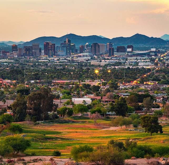 Phoenix cityscape where you can find the best injury lawyer in Phoenix, at Avrek Law