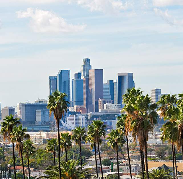 Sunny LA cityscape, an area represented by Los Angeles personal injury lawyer firm Avrek Law