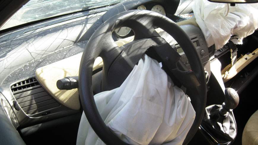 Crashed side or front air bag deployment can cause serious injury or death