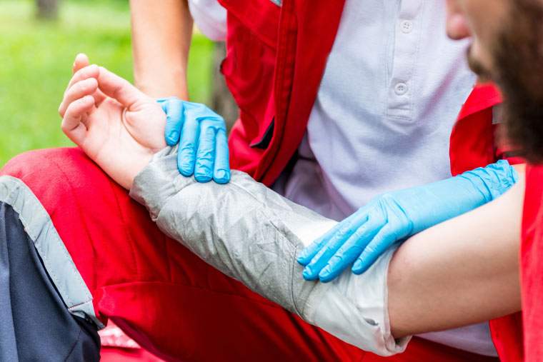 Treating a burned forearm