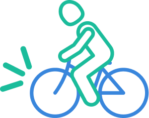 A person riding a bicycle