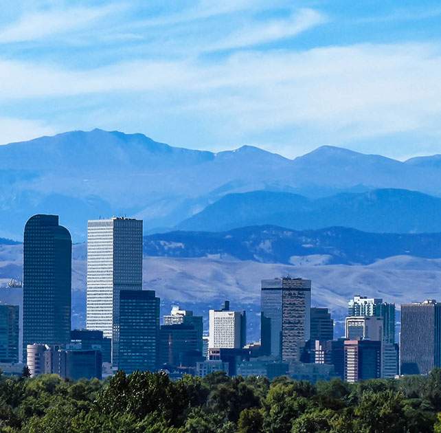 View of downtown Denver, CO, home of Avrek Law’s Denver personal injury lawyers