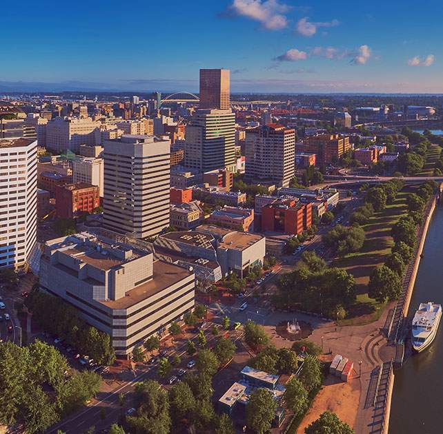 View of downtown Portland, OR, home of Avrek Law’s Portland personal injury lawyers