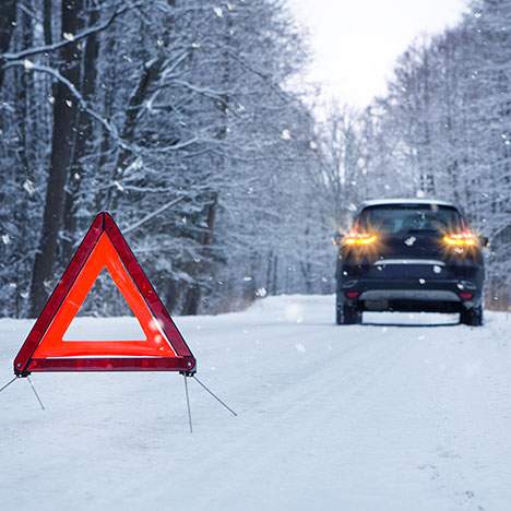 Car on a snowy road