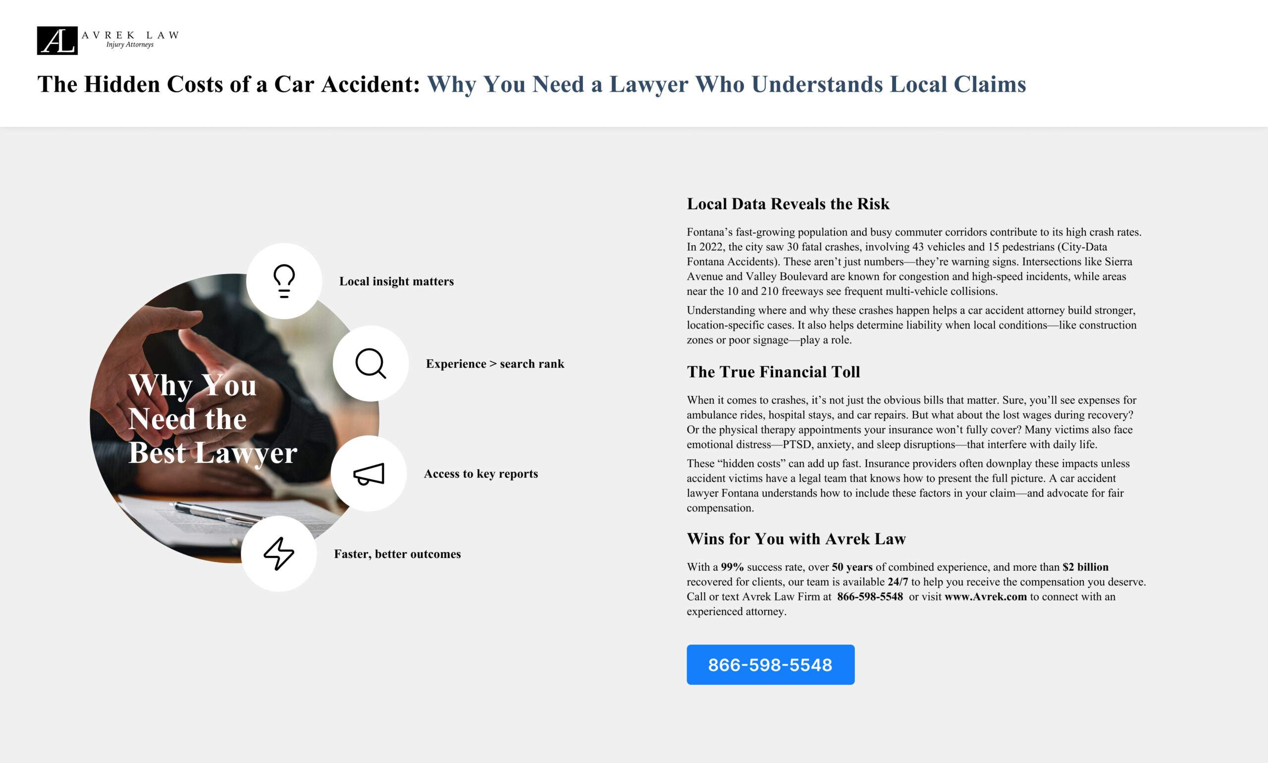 The Hidden Costs of a Car Accident: Why You Need a Car Accident Lawyer Fontana Who Understands Local Claims infographic