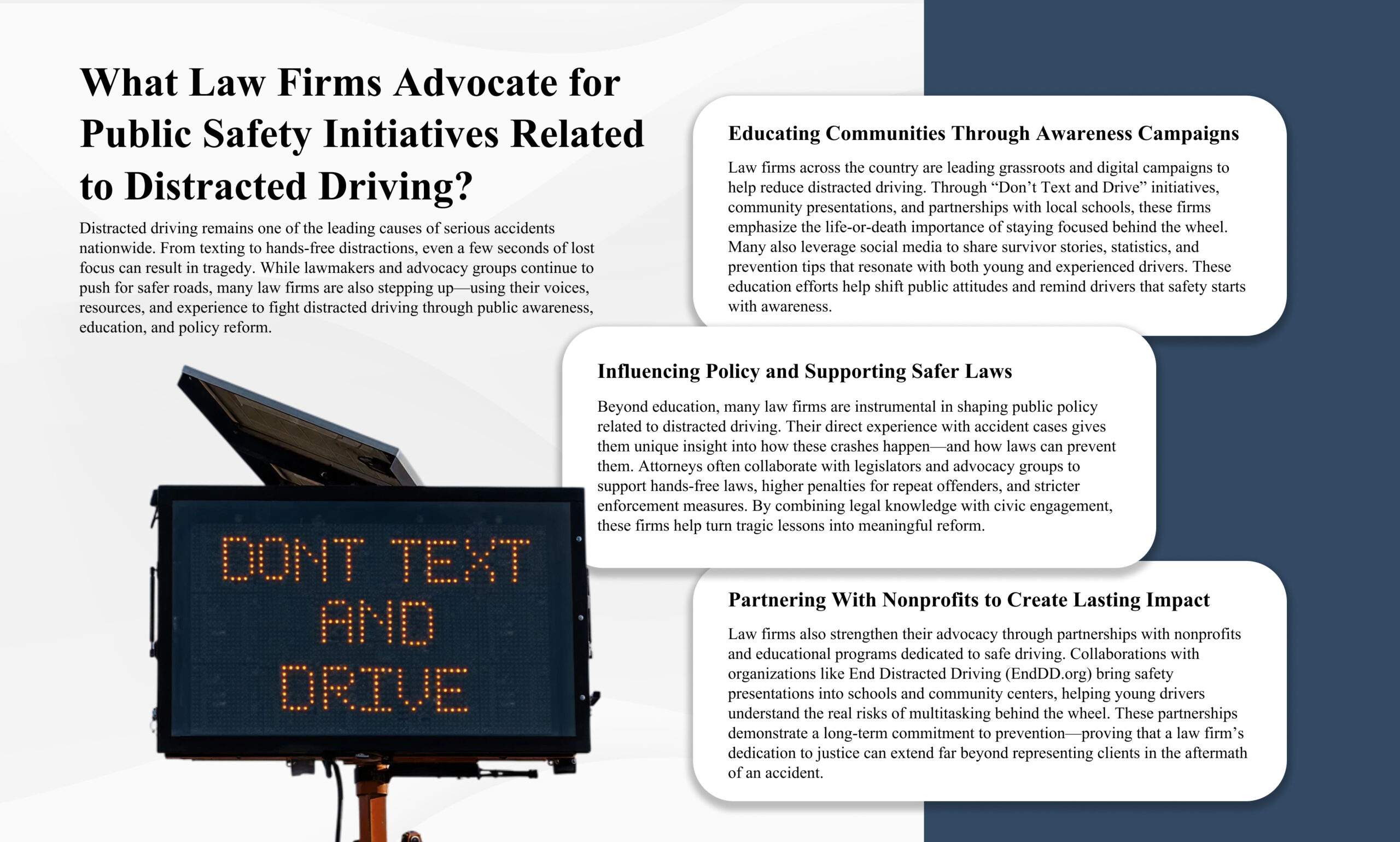 What Law Firms Advocate for Public Safety Initiatives Related to Distracted Driving scaled