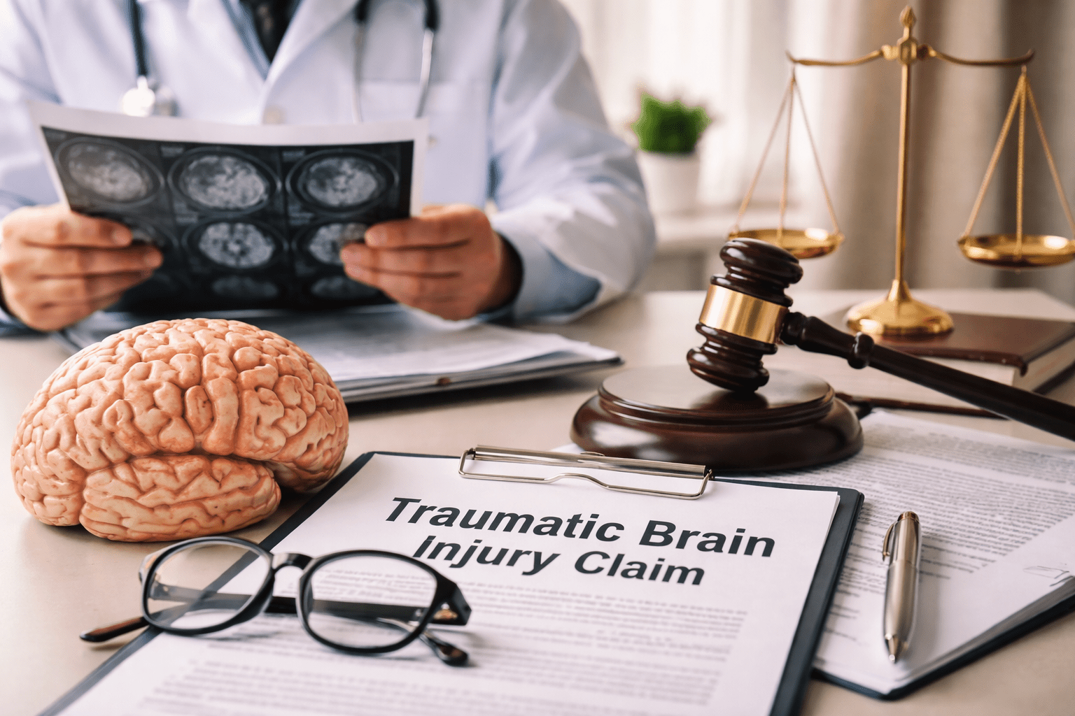 Phoenix traumatic brain injury lawyer reviewing brain injury claim after a car accident