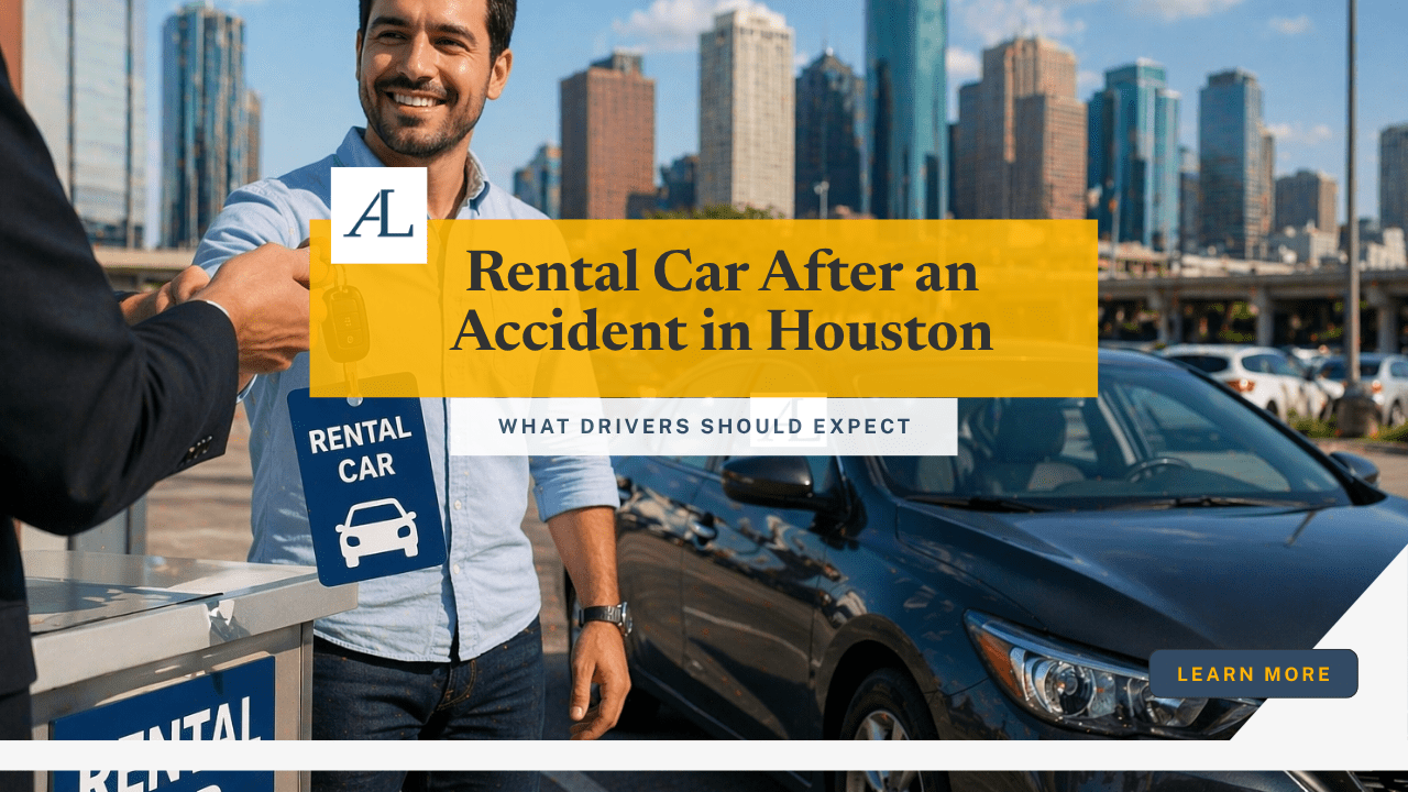 who pays for a rental car after a car accident in Houston