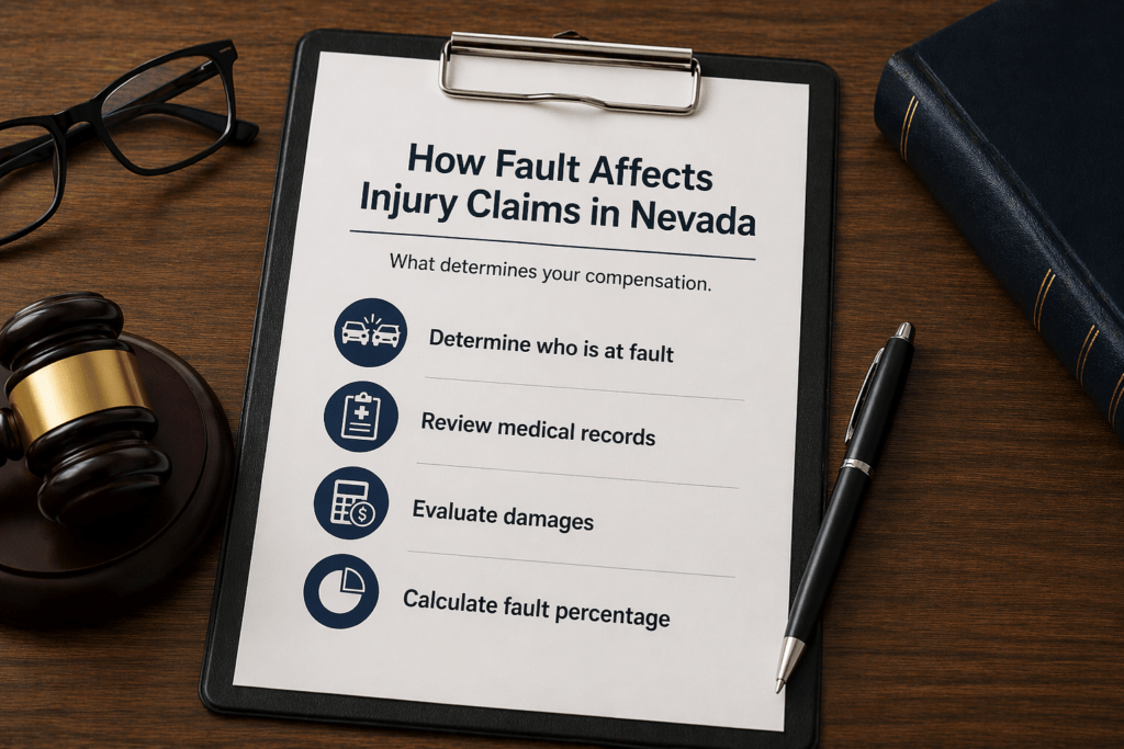 Nevada personal injury lawyers infographic showing how fault affects injury claims