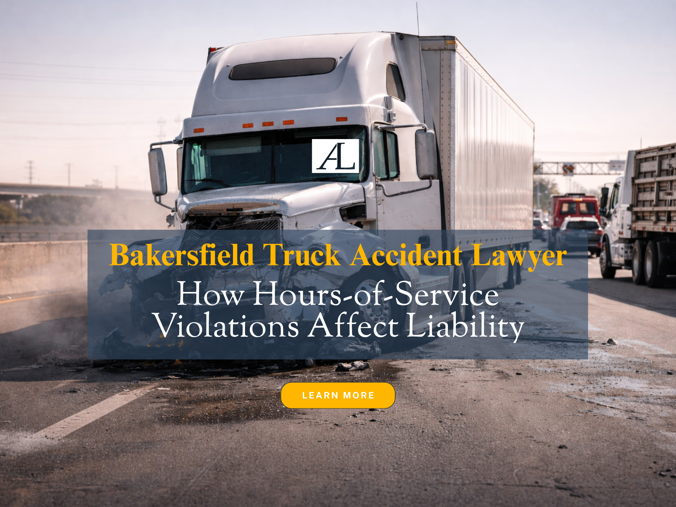 Bakersfield truck accident lawyer analyzing commercial truck crash on freeway