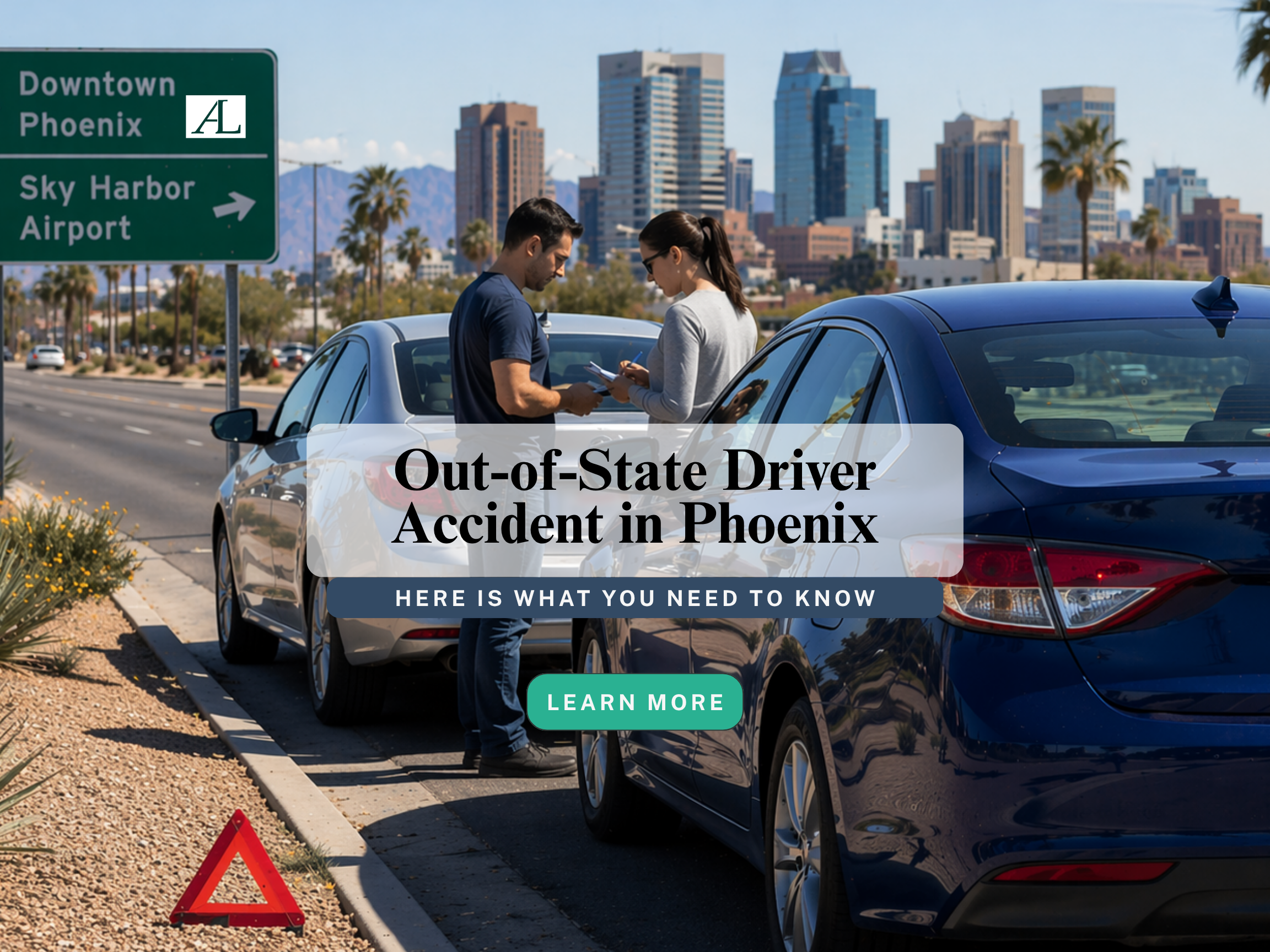 what happens if you are hit by an out-of-state driver in Phoenix with drivers exchanging information after crash