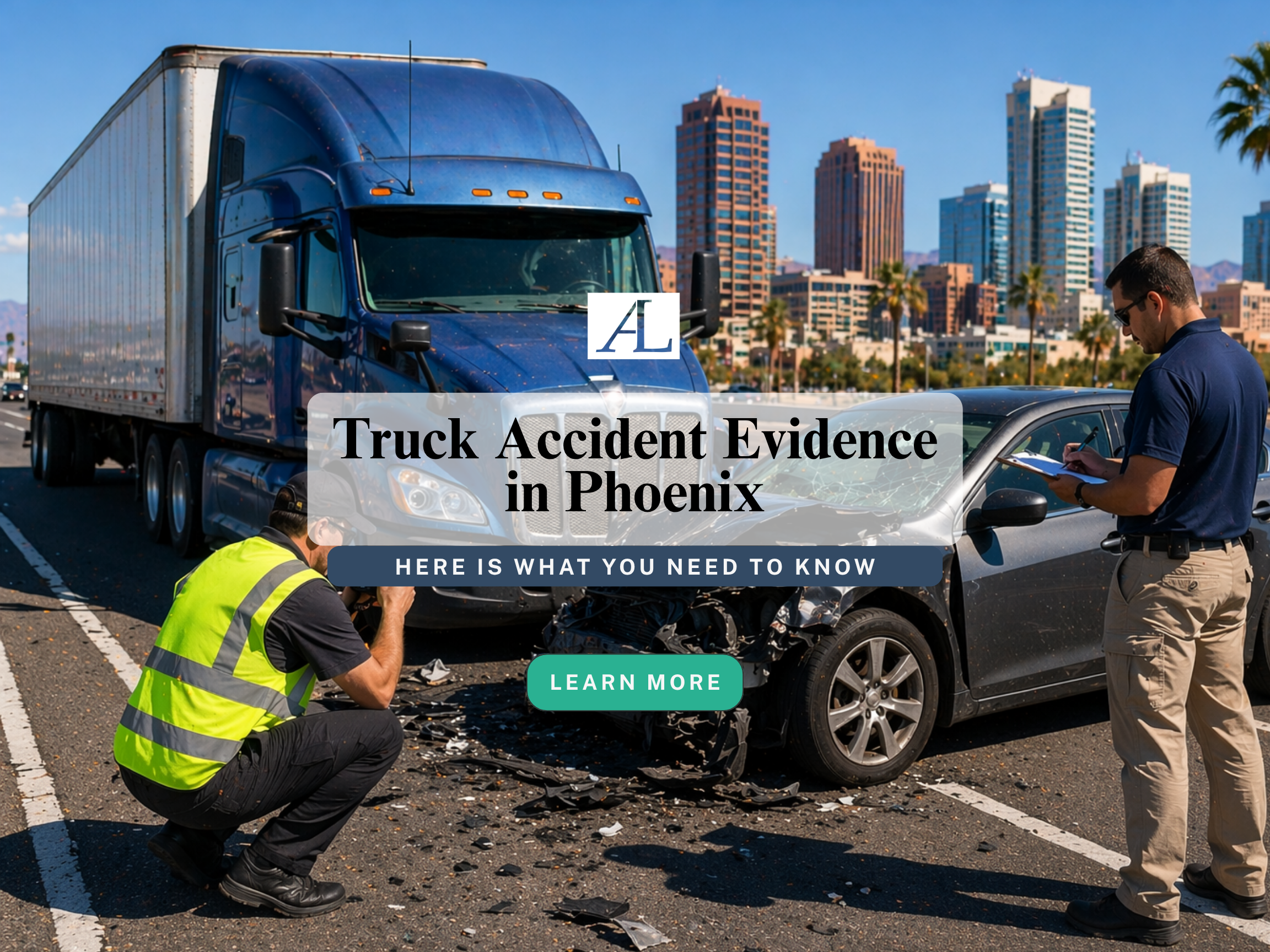what evidence matters after a commercial truck accident in Phoenix with investigators documenting crash scene
