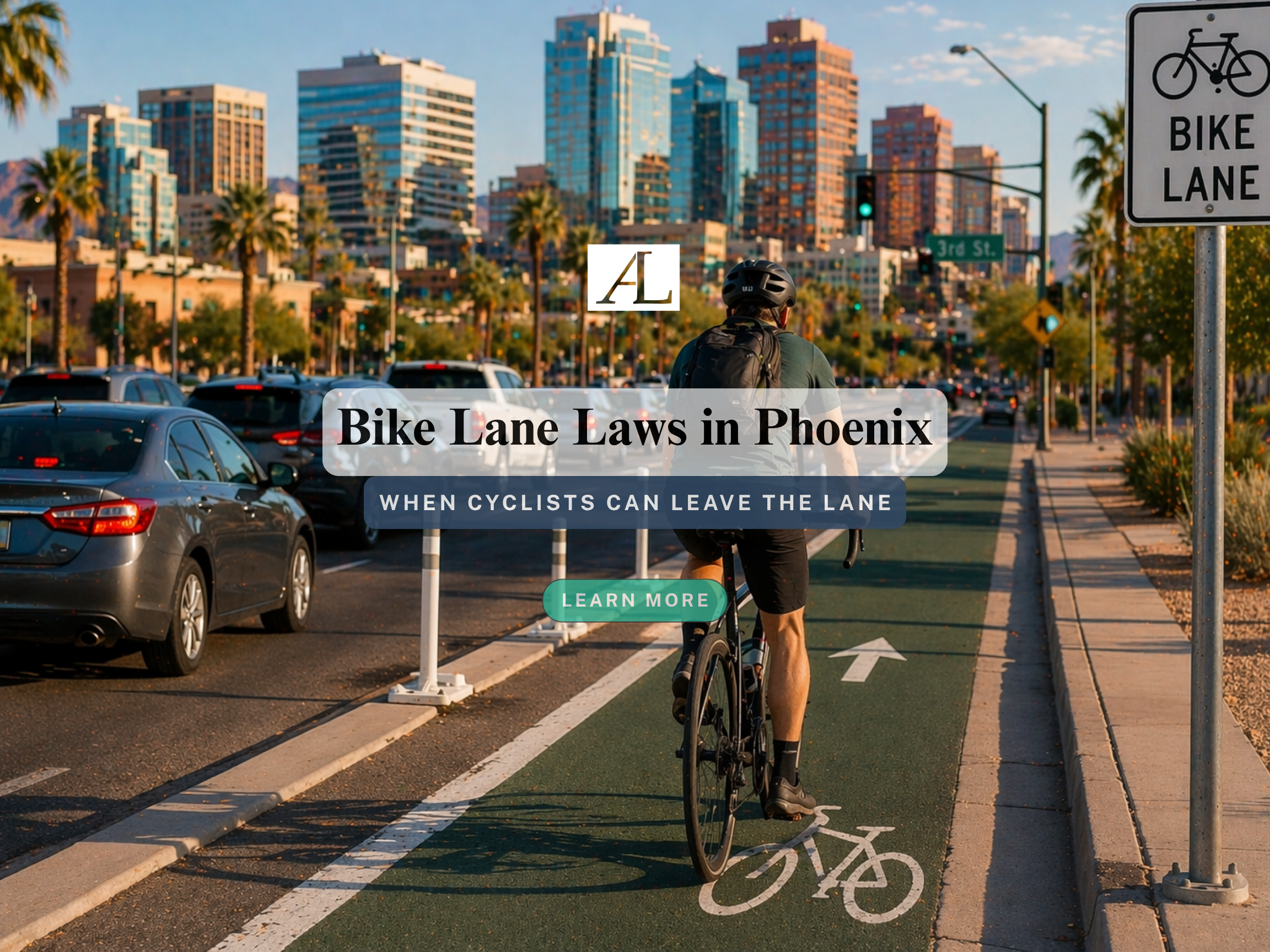 do bicyclists have to use bike lanes in Phoenix with cyclist riding in designated bike lane