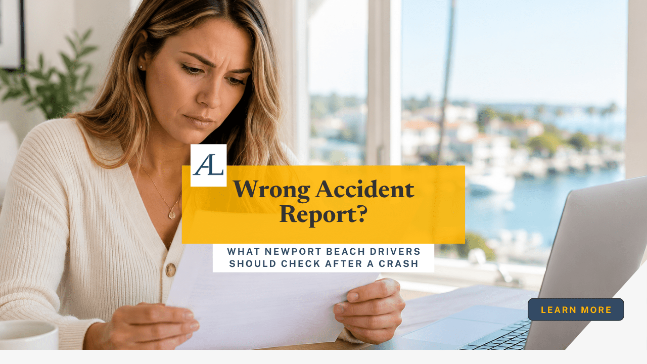 inaccurate car accident report in Newport Beach CA