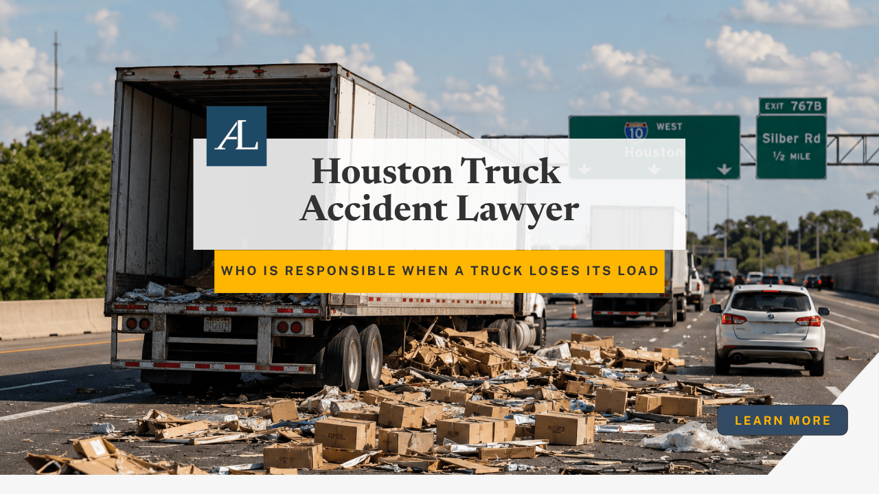 Houston truck accident lawyer analyzing crash caused by falling cargo on highway