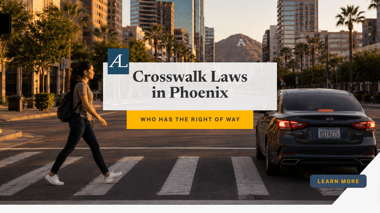 What Phoenix Crosswalk Laws Mean for Pedestrians and Drivers 1 what Phoenix crosswalk laws mean for pedestrians and drivers with pedestrian crossing street and vehicle yielding