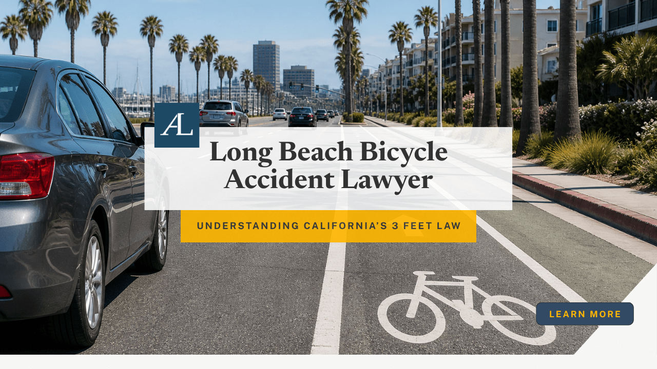 Long Beach bicycle accident lawyer analyzing bike lane passing distance on roadway