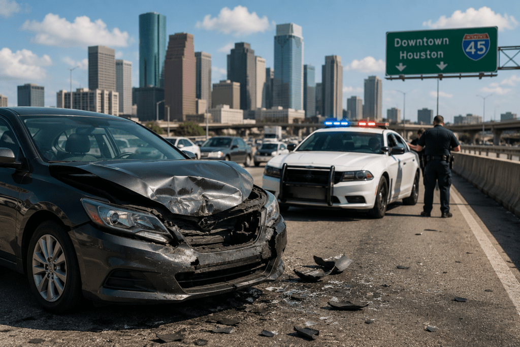 Houston car accident lawyer analyzing crash involving driver with suspended license