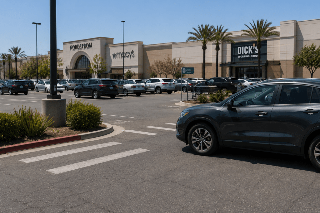 Houston pedestrian accident lawyer analyzing parking lot crosswalk collision at shopping center