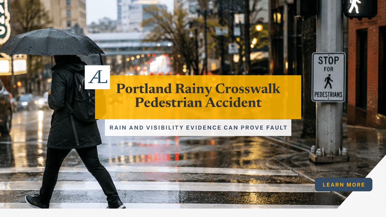 Portland Rainy Crosswalk Pedestrian Accident Claim 1 Portland Rainy Crosswalk Pedestrian Accident Claim